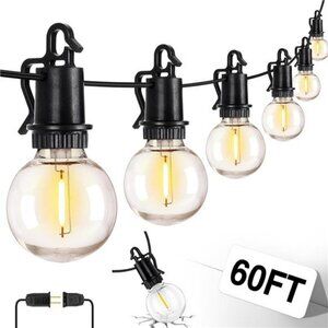 60FT Outdoor String Lights, G40 Globe Outdoor Lights with 30 LED Bulbs